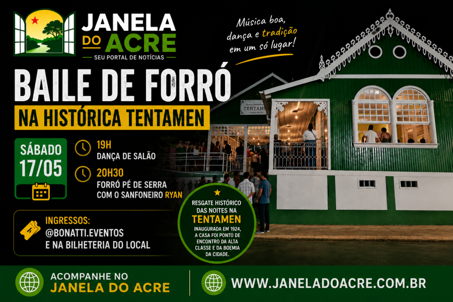 Tentamen recebe baile de forró neste sábado com resgate da tradição cultural de Rio Branco